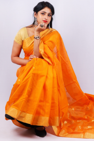 Orange Chanderi Saree